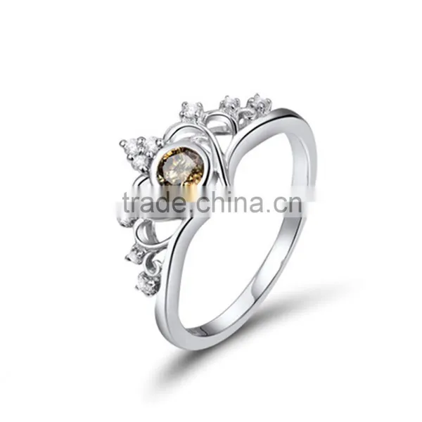 Sterling Silver Wedding Diamond Star Charm Ring for Girls photo-2