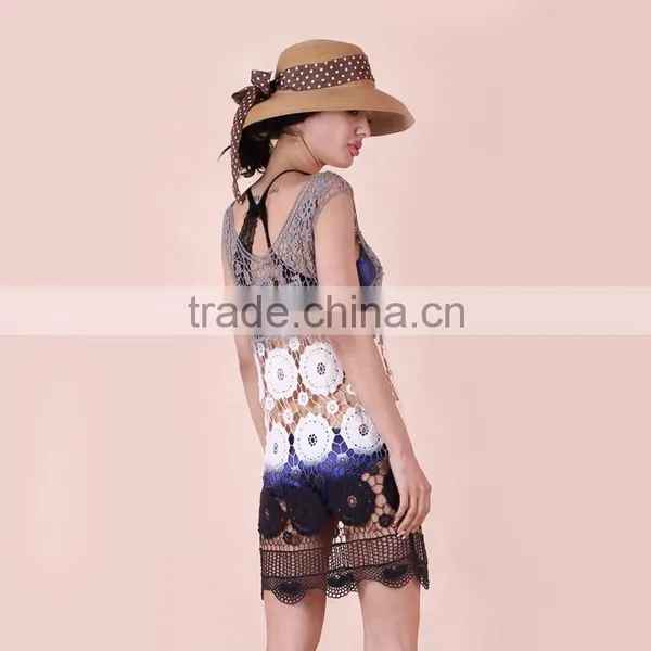 Tie Dyed Mix Color Ladies Charming Sleeveless Long Lace Evening Dress photo-2
