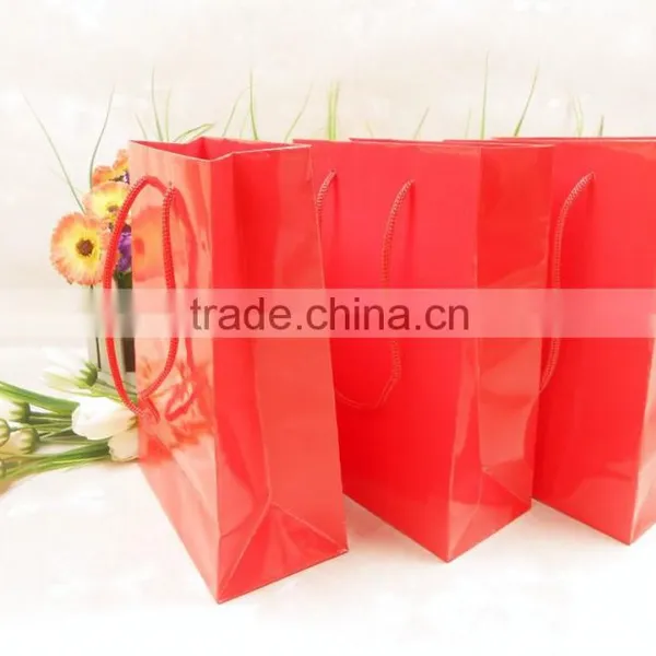 Coated Paper Customized Red Paper Gift Bag ,paper Gift Bag for Gifts Packaging photo-4