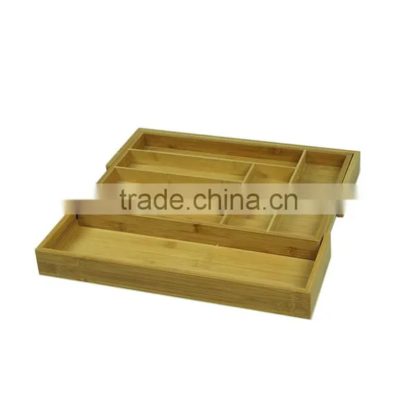 Store More 7-Slot Expandable Bamboo Culter Tray Silverware Drawer Organizer photo-4