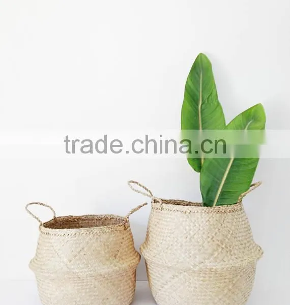 Indoor Plants Basket/Seagrass Storage Basket/Seagrass Belly Basket photo-2