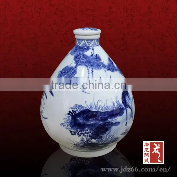 5 Liters Handpainted Large Porcelaine Wine Bottles for Wholesale photo-2