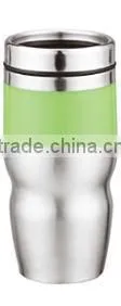 450ml Stainless Steel Inner Plastic Outer Steel Vacuum Cup/auto Mug/Travel Mugs With TPR Handle photo-2