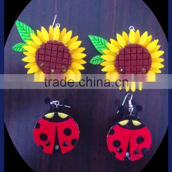 Custom Sunflower and Ladybug Led Flashing Plastic Earrings photo-2
