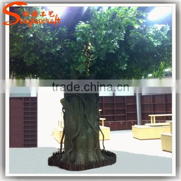 Indoor Cheap Artificial Banyan Tree Fake Plastic Plants Artificial Tree Trunk Decorative Metal Ficus Trees photo-4