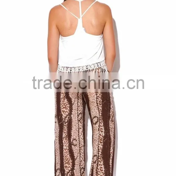 New Style Fashion Animal Print Boho Wide Leg Women's Pants photo-4