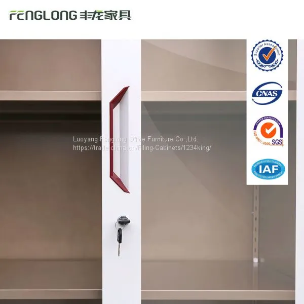 Office Furniture 2 Door Steel Filing Cabinet With Glass Doors for Display photo-5