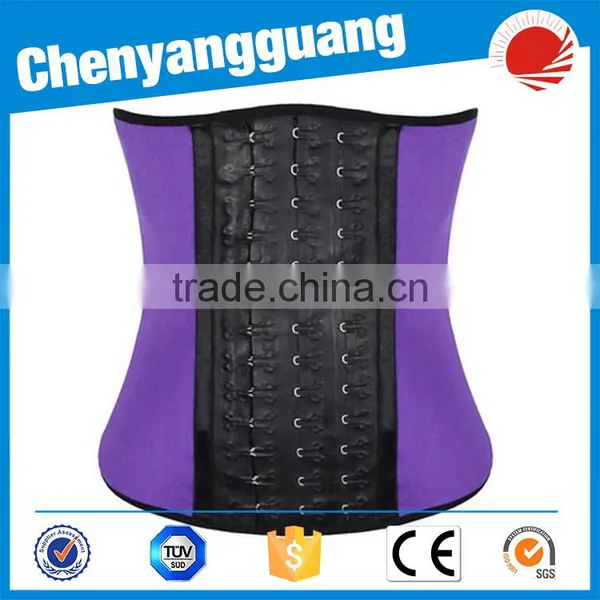 CYG-4 Steel Bones Waist Training Latex Under Bust Corset photo-3