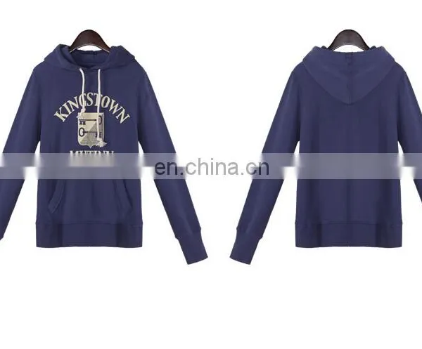 Cheap Women's Fleece Hoodie Kangaroo Pocket Long Sleeves Fleece Jacket Sweatershirt Terry Hoodie With Rubber Print photo-4