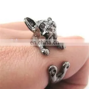 Bulldog Ring Puppy Dog Animal Wrap Ring photo-2