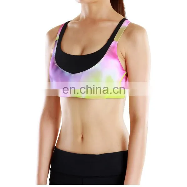 Wholesale Spandex / Lycra Fitness Clothing Women Printed Sports Bra#S150039 photo-2