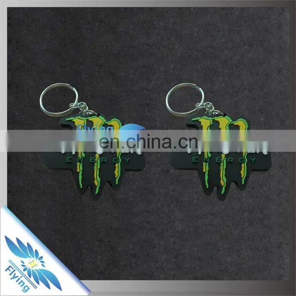 Soft and 2D/3D Image Pvc Keychain/ Silicone Key Chain With Metal Key Ring