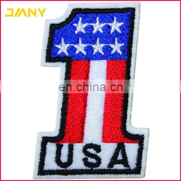 Custom Number 1 USA Vintage Flag and Stars Embroidery Patch photo-3