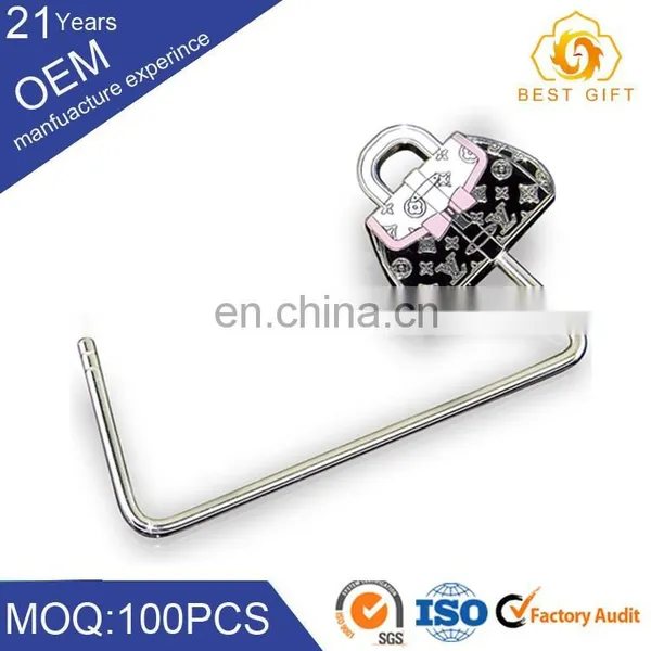 Women Portable Metal Elegant Purse Hanger / Bag Honger With Logo photo-3