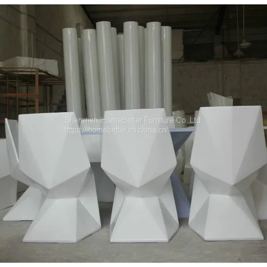 Fiberglass Diamond-shaped Back-rest Chair Dinning Chair photo-5
