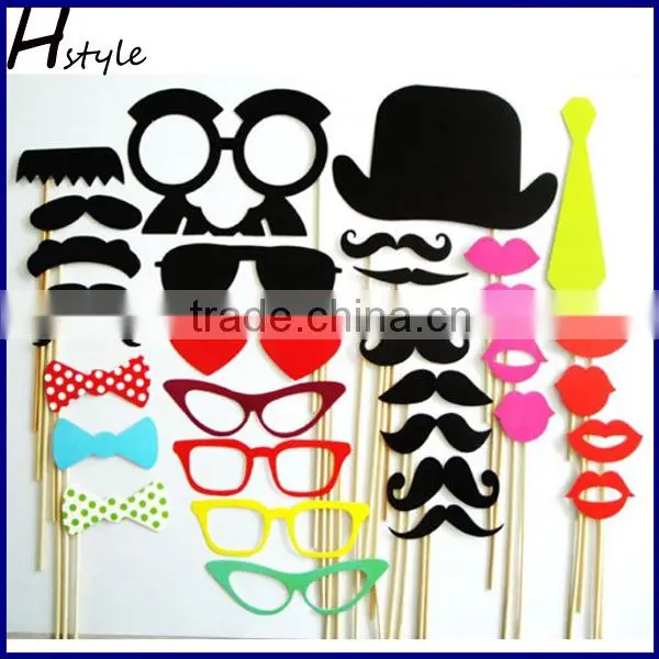 32PCS DIY Funny Glasses Moustache Red Lips On Sticks Christmas Wedding Party Photo Booth Props PFB0023 photo-2