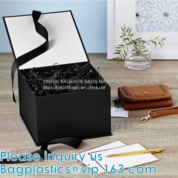 Luxury Cardboard Folding Box Magnetic Closure Rigid Collapsible Paper Foldable Gift Boxes For Clothes Or Flower BAGPLAST photo-4