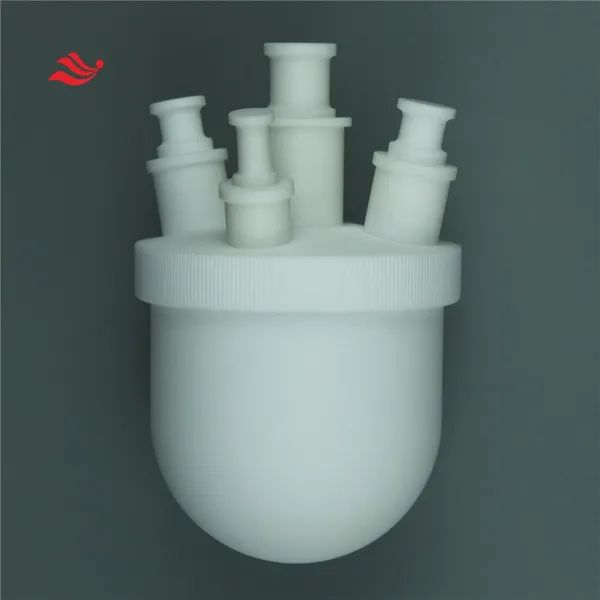 Laboratory 500ML PTFE Round Bottom White Three-necked Flasks With Plug Seal photo-2