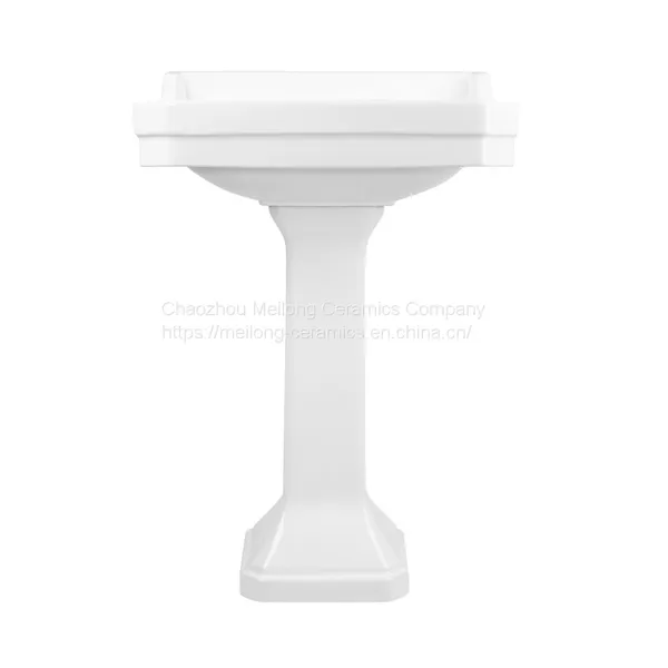 CUPC Bathroom 30 Inches 77cm Rectangle Ceramic Pedestal Sink With Backsplash photo-5