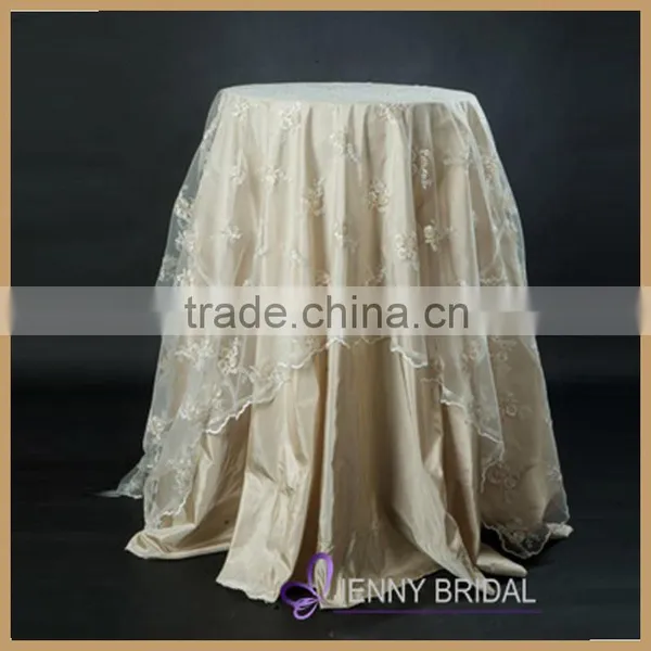 TL002B Well-made Popular and Hotsale Round Lace Wedding Cheap Table Overlay photo-6