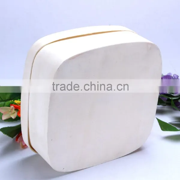 Natural Round Shape Mini Wooden Bark Box Wood Cheese Box Wholesale photo-3