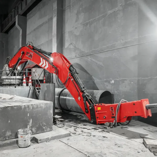 Stationary Hydraulic Rockbreaker Boom for Mine Crusher Stations photo-3
