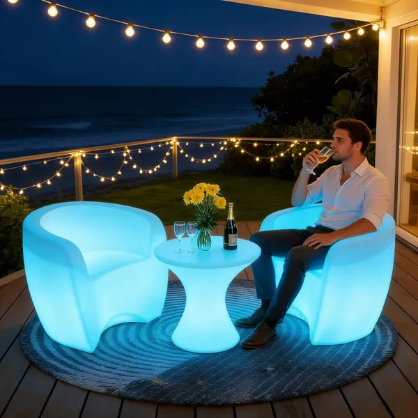 Modern Waterproof Bar Tables and Chairs for Hotel & Living Room Use Commercial Grade Indoor/Outdoor Activity Furniture photo-2