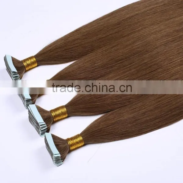Cuticle Silky Mongolia Malaysia Peruvian Russian European Indian Brazilian PU Skin Weft Remy Tape Hair photo-4