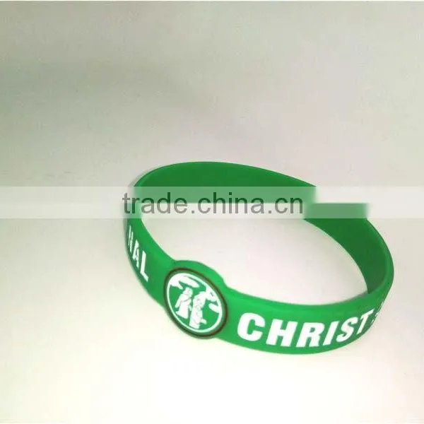 Novelty Style Green Silicone Bracelet Rubber Snap Slap Wristband Producer