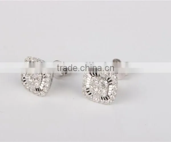 Bright Zircon Stone Silver Earring Plug Earring Tunnel photo-5