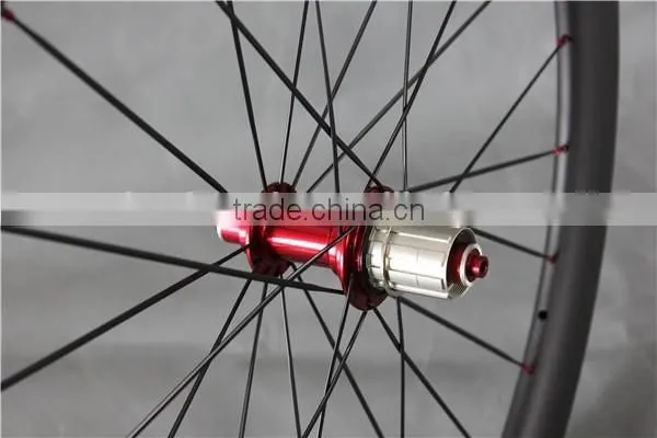 Red Hubs Dor Road Bike Wheels Carbon Bike Wheels UD-matt Clincher Wheels W56C photo-2