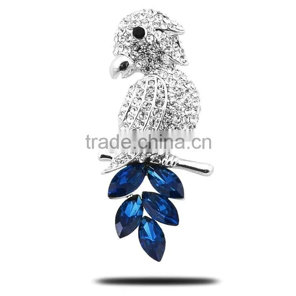 Fashion Bird Shape Parrot Rhinestone Brooch Wedding Invitation photo-3