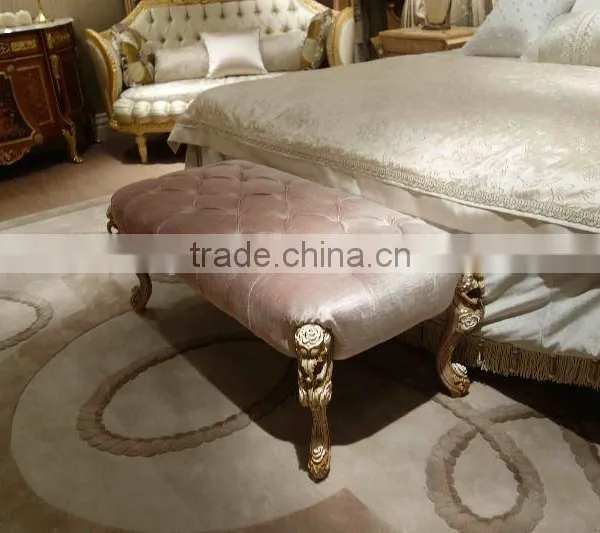 Italian Luxury Bedroom Furniture Set High Back Bed With Hand Carving photo-5