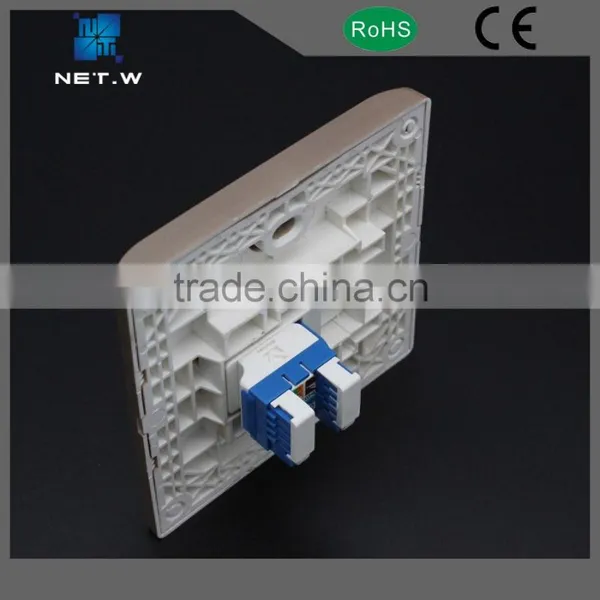 Wall Faceplates Rj45 Wall Socket, One Port Gold Color Wall Faceplates photo-4
