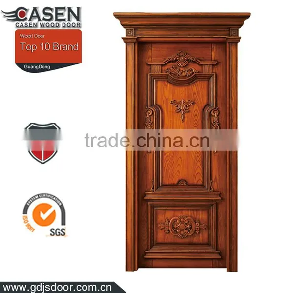 High Quality Decorative Villa/apartment Entrance Walnut Single Wood Carved Doors photo-4