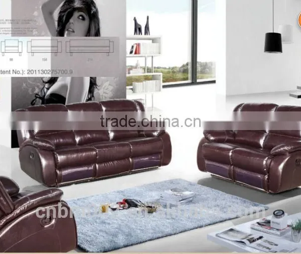 Red Electric and Manual Recliner Chair 1+2+3 Set Top Grade Leather