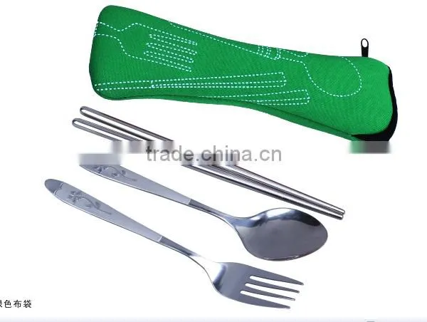 Direct Factory Flatware Spoon Chopsticks With Water-proof Cloth Bag Packing photo-6