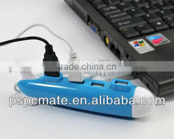 ash gray/white airplane micro 4 port usb hub