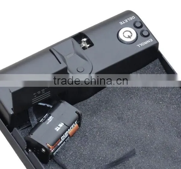 Wholesale- MS100 Micro Vault Portable Fingerprint Biometric Mini Handgun Pistol Security Storage Steel Key Safe Box photo-6