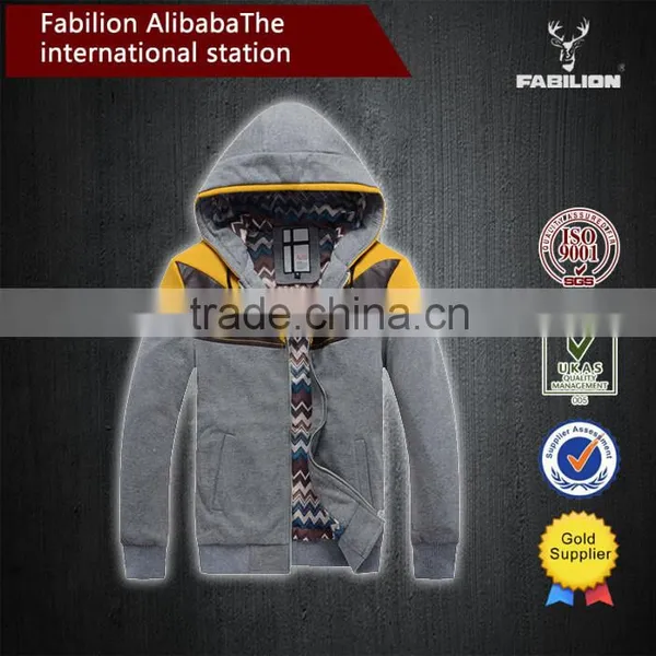 2015 Men Stitching Bark Zipper Cotton&Polyester Basketball Hoodie photo-4