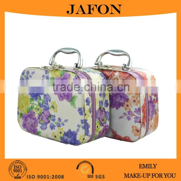 Womens Gilrs Waterproof Portable Coloful Makeup Box With Flowers