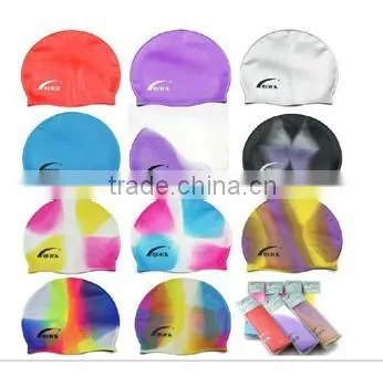 Color Silkscreen Printed Silicone Swim Caps