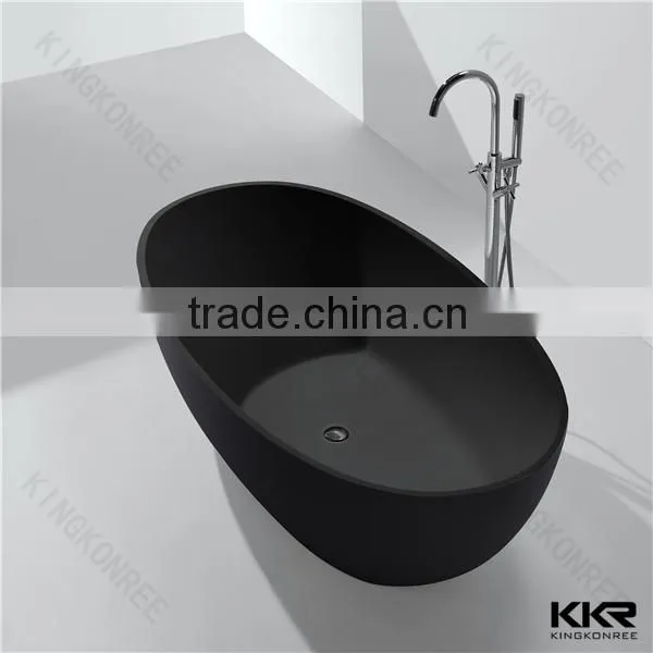 Black Whirlpool Bathtub , Solid Surface Black Bathtub photo-2