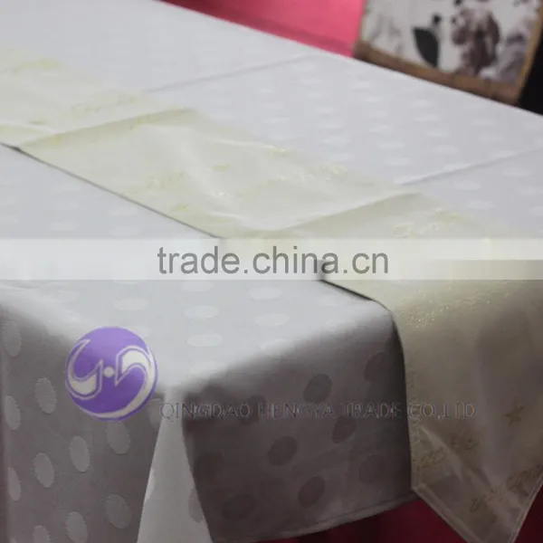 Metallic Gold Printing Polyester Jacquard Square Table Runner Quality Choice photo-2
