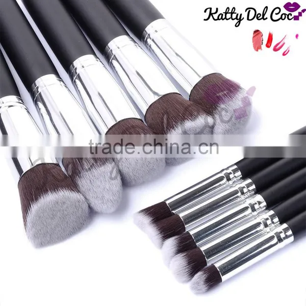 Cosmetics Brush Wholesale 10pcs Gold Alumium Luxury Best Quality Professional Makeup Brush Set photo-5