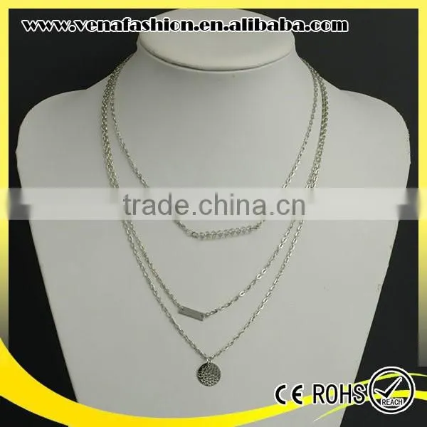 Silver Layers Funny Fashion Jewelry Necklace,fashion Fake Silver Necklace