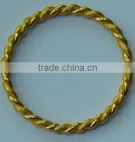 Gold Color Round Shape Aluminum Fashion Ring
