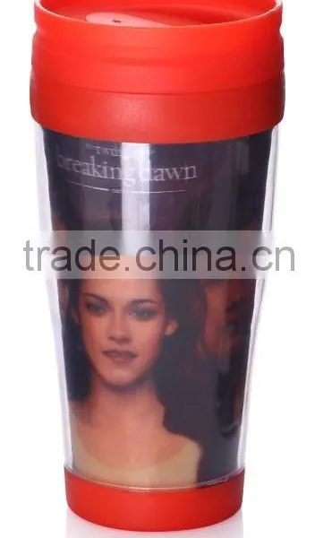 Colorful 14OZ Double Wall Plastic Coffee Cup With Inner Color-paper photo-4