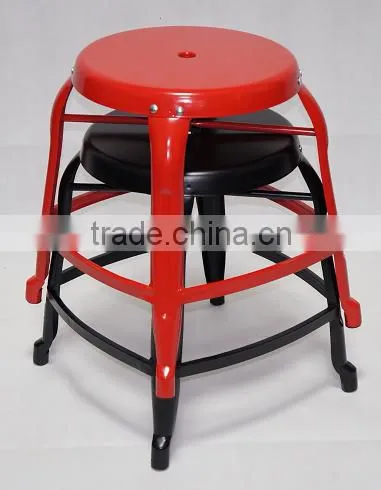 Competitive Price Industrial Metal Bar Stool Vintage Stackable Counter Stool Bar Furniture For Sale photo-4