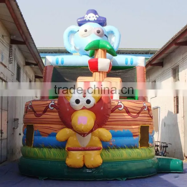 Small Indoor Inflatable Jungle Animal Jumping Dry Slide, Air Bounce Inflatable Slide photo-2